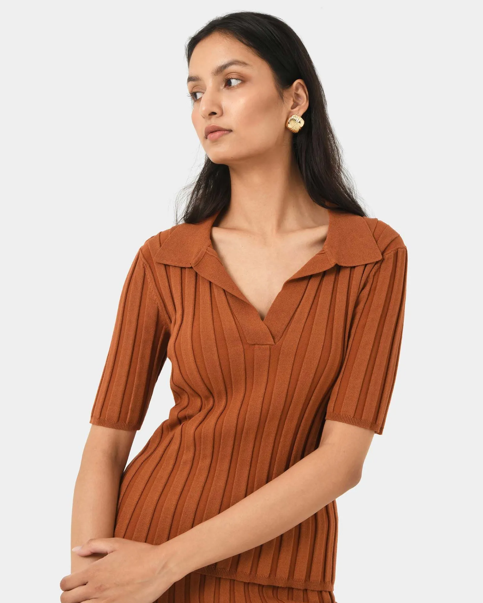 Forcast Manhattan Polo Knit Top* T-Shirts & Tops|Work Tops