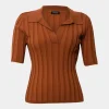 Forcast Manhattan Polo Knit Top* T-Shirts & Tops|Work Tops