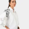 Forcast Maren Embroidered Cotton Shirt* T-Shirts & Tops|Long Sleeve Tops