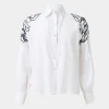 Forcast Maren Embroidered Cotton Shirt* T-Shirts & Tops|Long Sleeve Tops