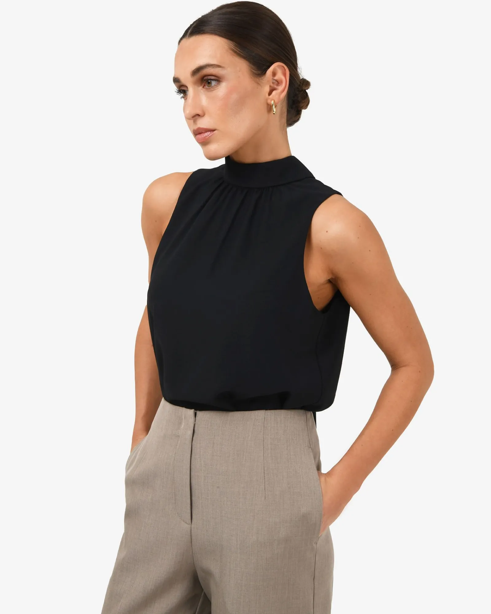 Forcast Maria Gathered Top* T-Shirts & Tops|Work Tops