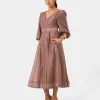 Forcast Marlie Puff Sleeve Midi Dress* Midi Dresses|Midi Dresses