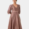 Forcast Marlie Puff Sleeve Midi Dress* Midi Dresses|Midi Dresses