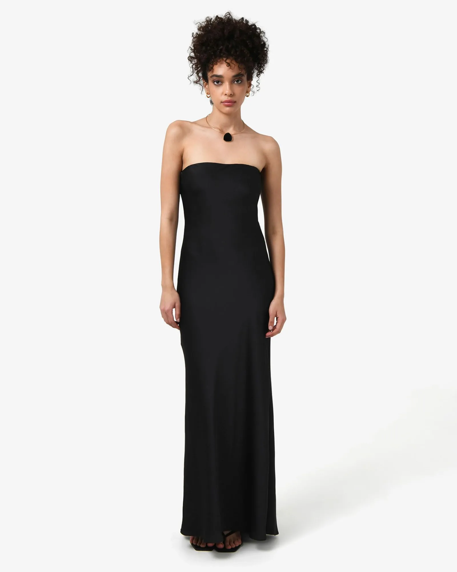 Forcast Martini Strapless Satin Dress* Maxi Dresses|Maxi Dresses