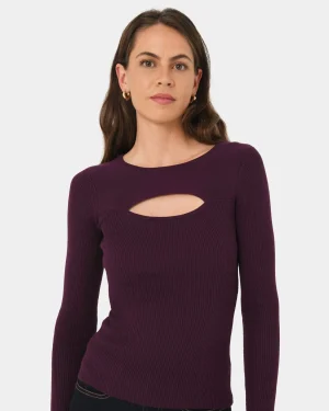 Forcast Maryam Cut Out Knit Top* T-Shirts & Tops|Long Sleeve Tops