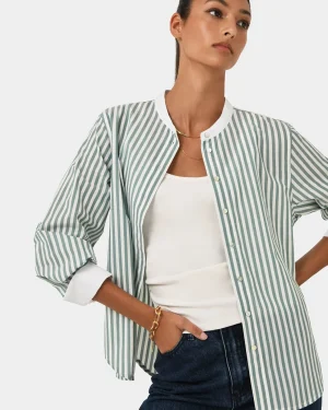 Forcast Melie Cotton Stripe Shirt* T-Shirts & Tops|Long Sleeve Tops