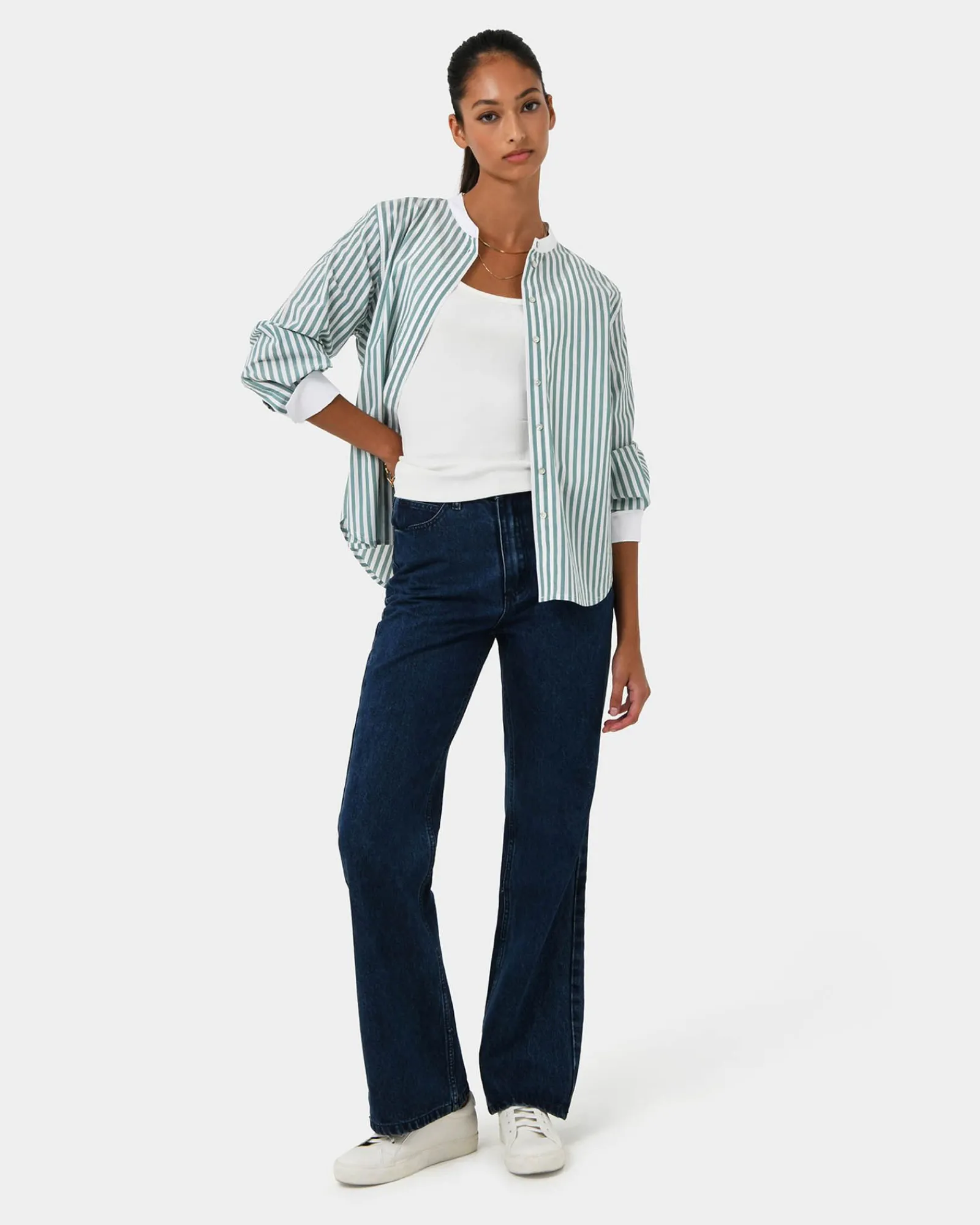 Forcast Melie Cotton Stripe Shirt* T-Shirts & Tops|Long Sleeve Tops