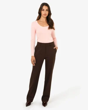 Forcast Merid Tailored Pants* High-Waisted Pants|Straight Leg Pants