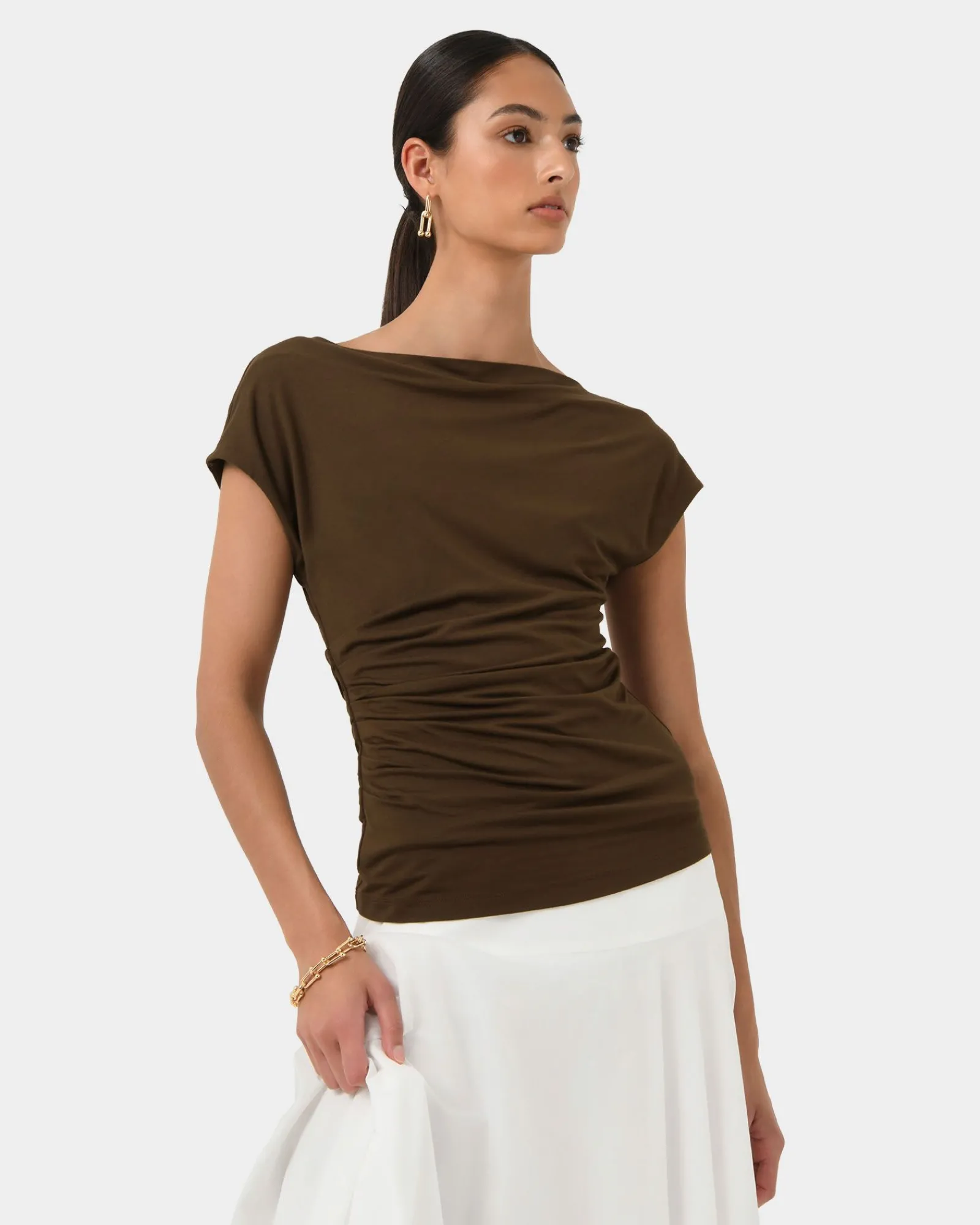 Forcast Mia Off Shoulder Jersey Top* T-Shirts & Tops|Work Tops