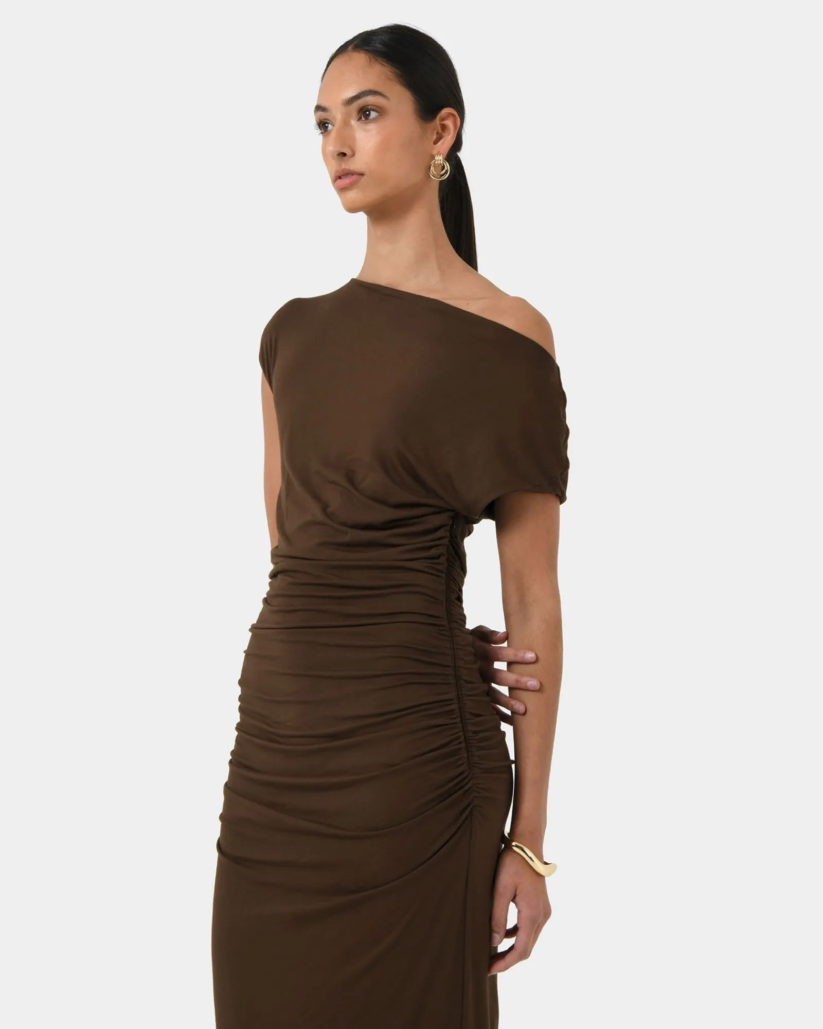 Forcast Mia Ruched Jersey Dress* Midi Dresses|Midi Dresses