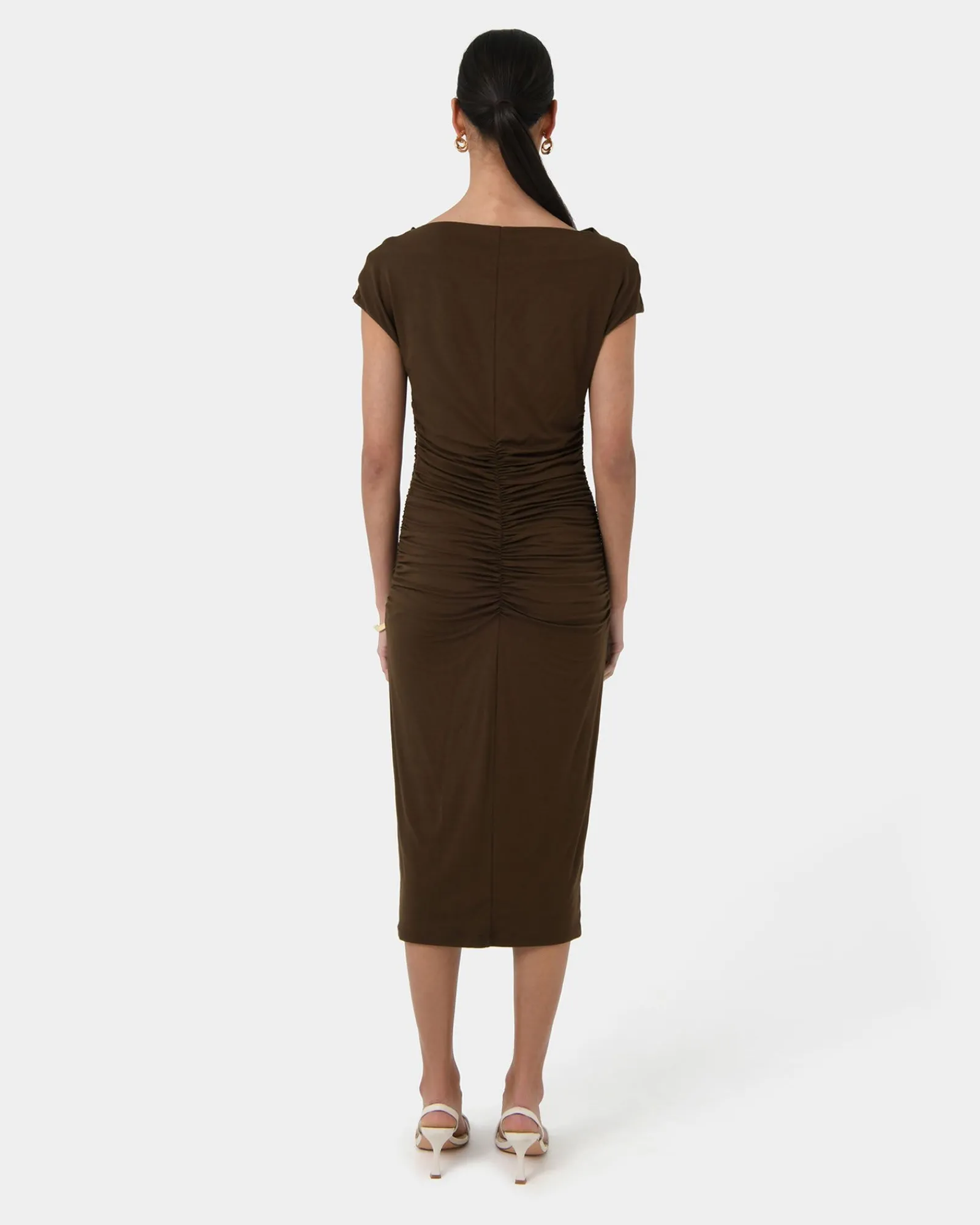 Forcast Mia Ruched Jersey Dress* Midi Dresses|Midi Dresses