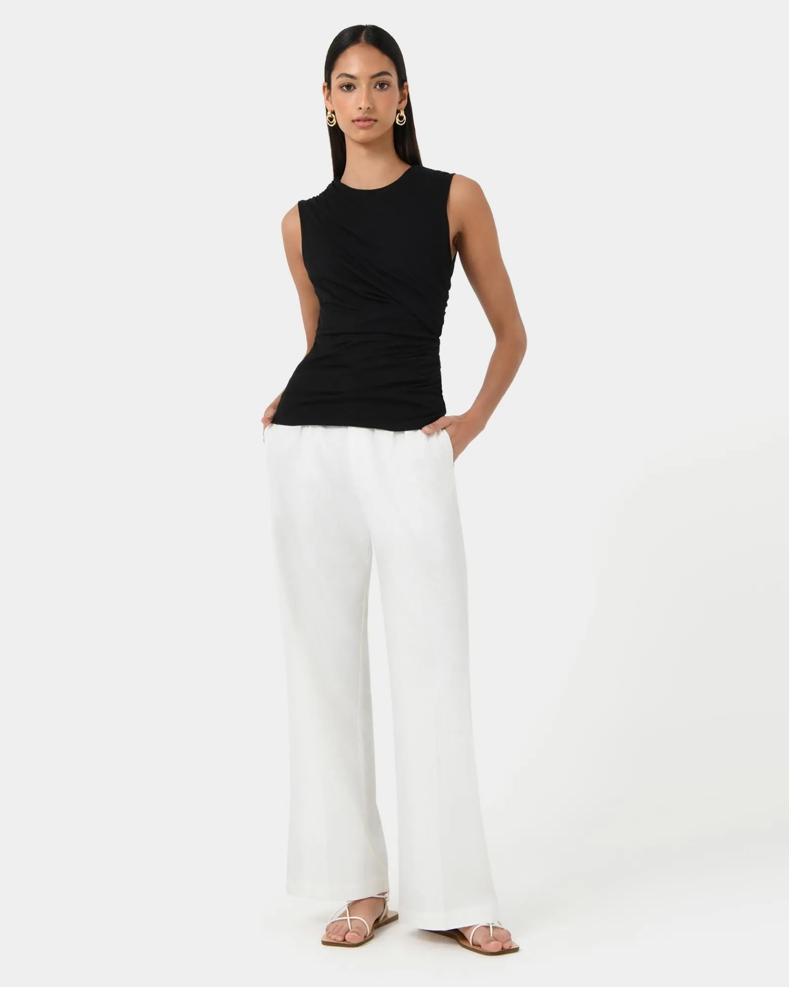Forcast Mia Ruched Jersey Top* T-Shirts & Tops|Work Tops