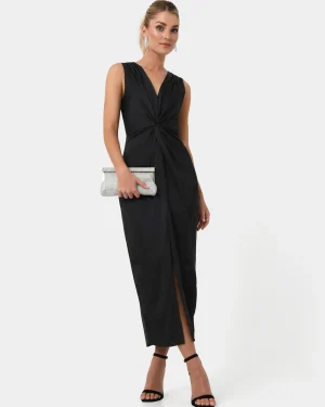Forcast Mimi Front Twist Dress* Black Dresses|Black Dresses