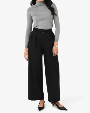 Forcast Nadia Buckle Wide Leg Pants* High-Waisted Pants|Wide-Leg Pants
