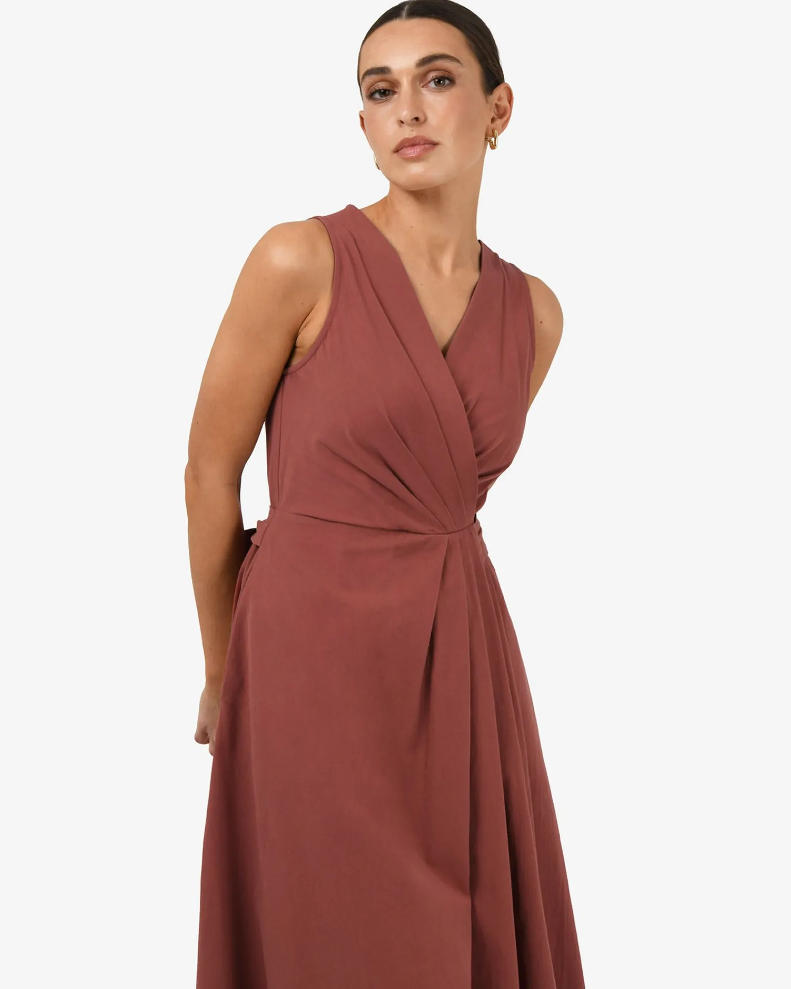 Forcast Nattai Crossover Dress* Conscious|Midi Dresses