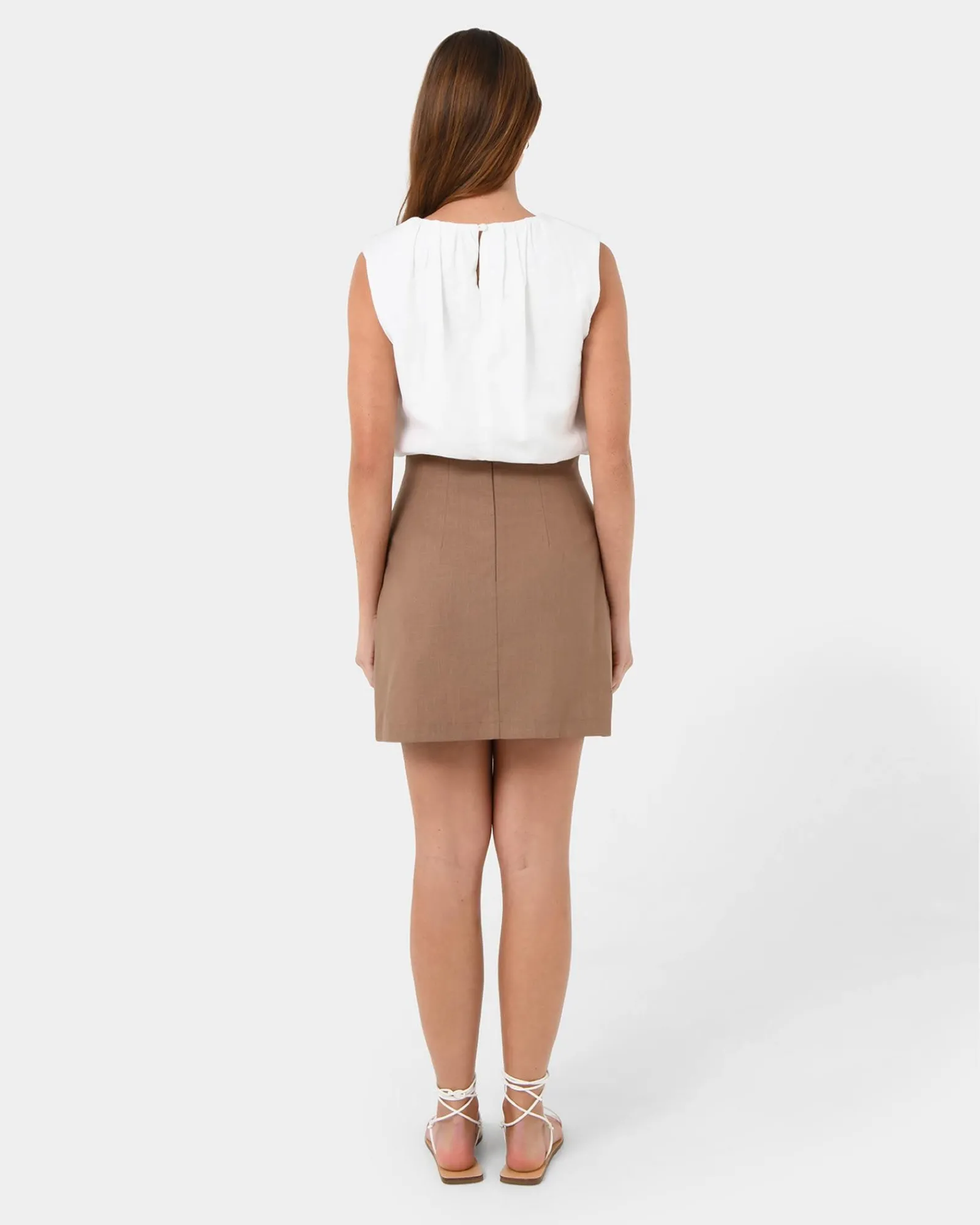 Forcast Nia Mini Linen Skirt* Conscious|Mini Skirts