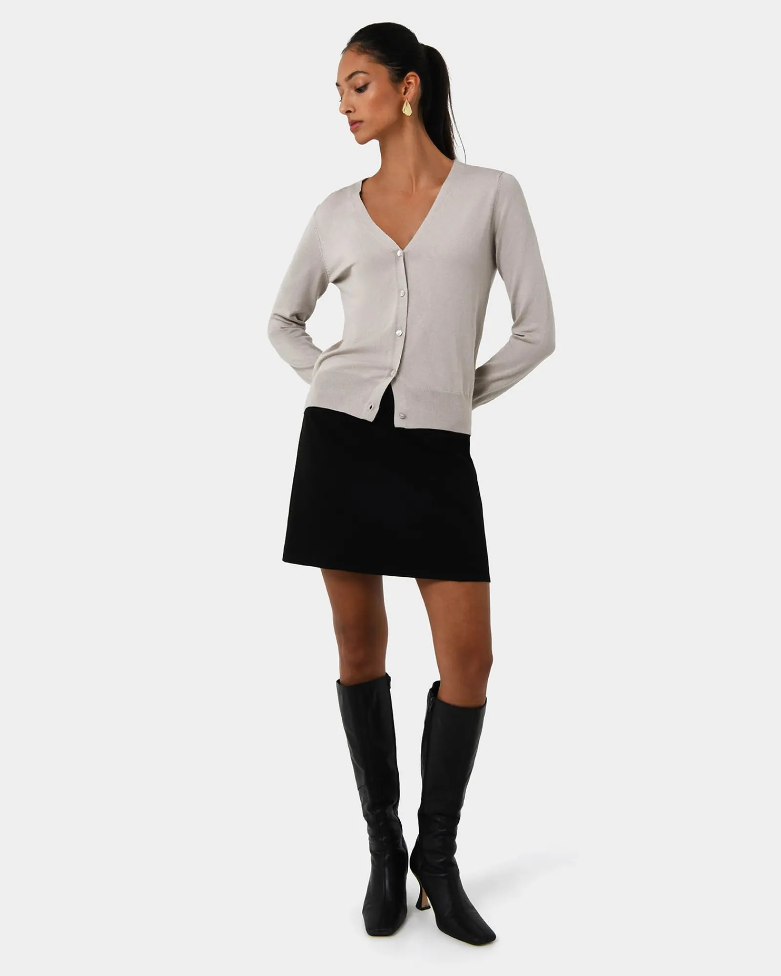 Forcast Nicolette V-neck Knit Cardigan* T-Shirts & Tops|Long Sleeve Tops