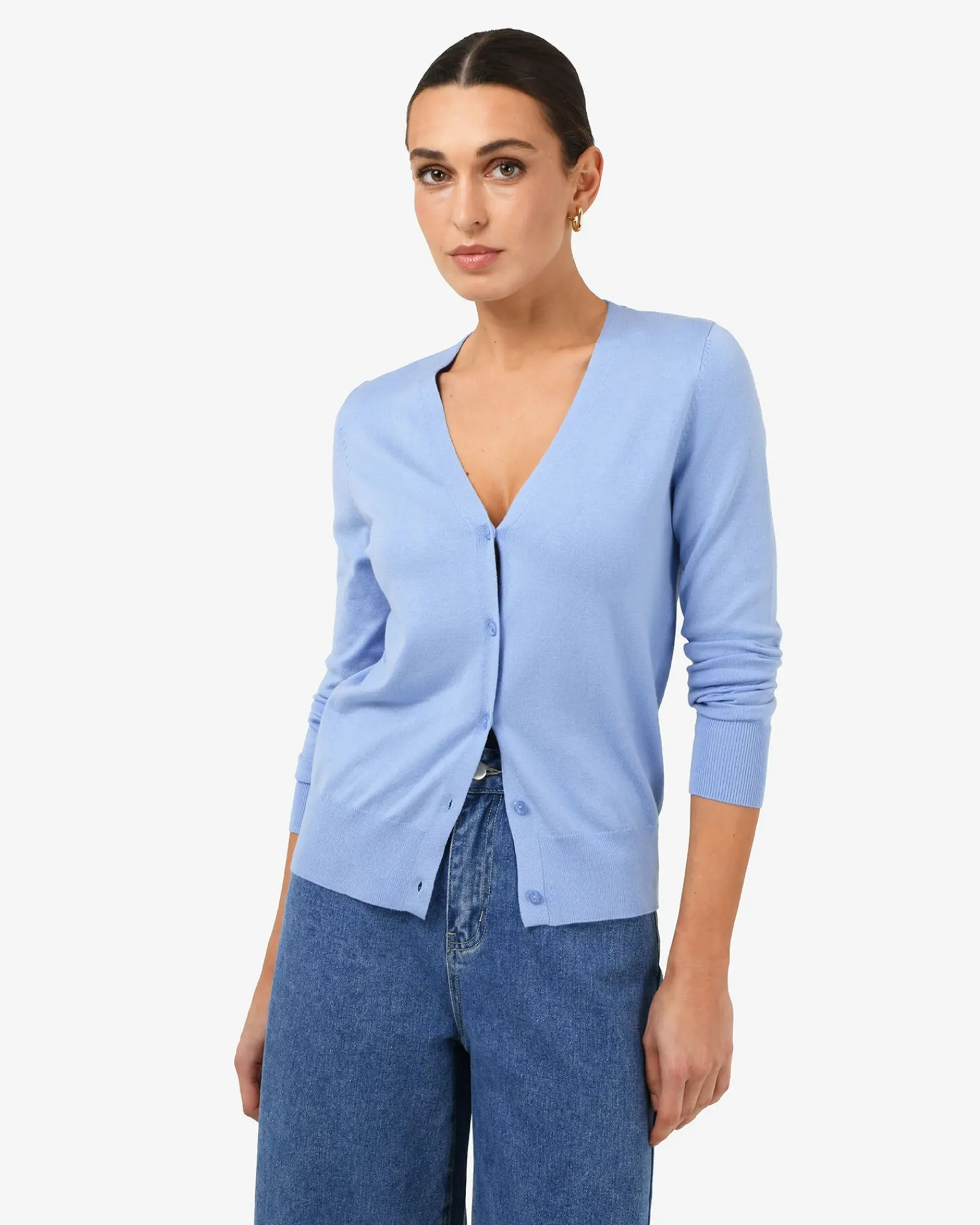 Forcast Nicolette V-neck Knit Cardigan* Long Sleeve Tops|Work Tops