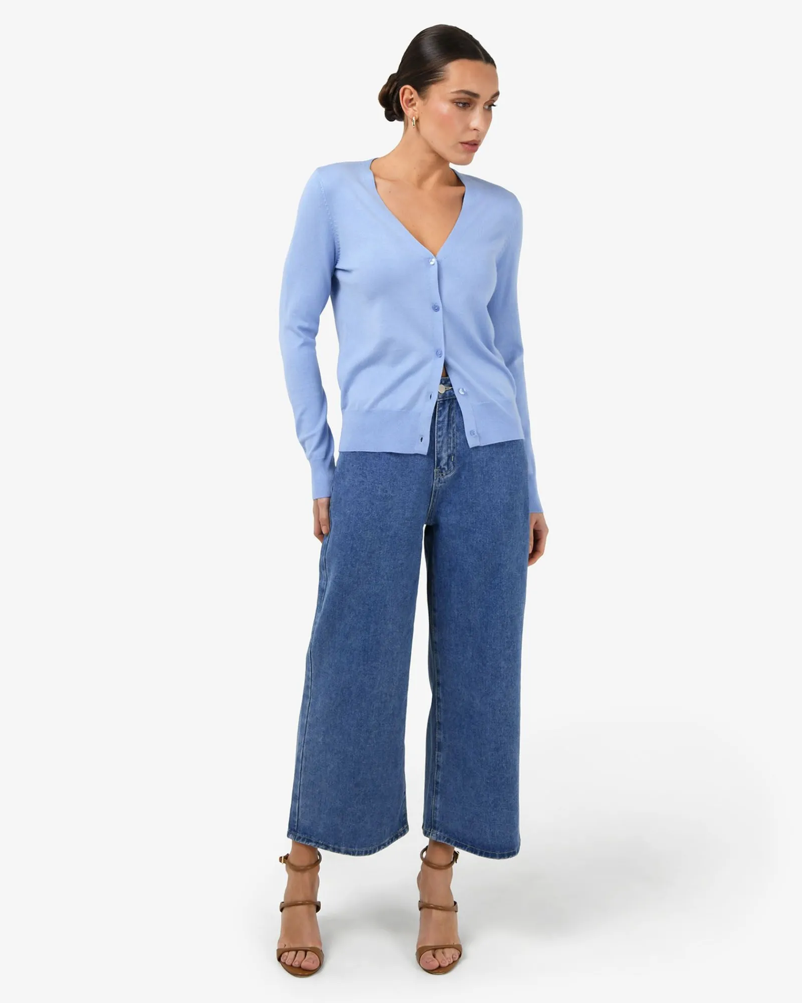 Forcast Nicolette V-neck Knit Cardigan* Long Sleeve Tops|Work Tops