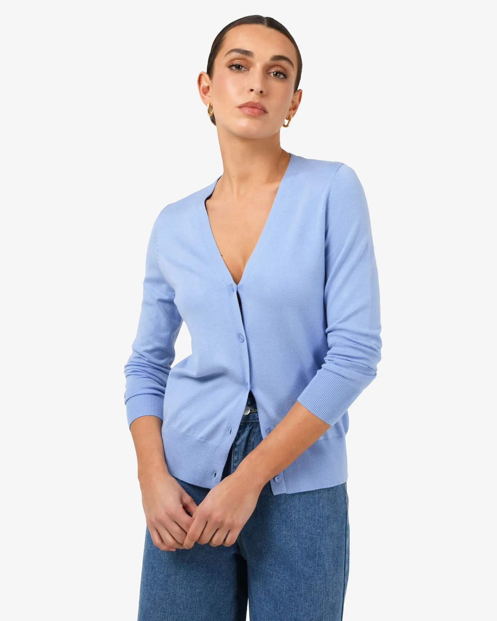Forcast Nicolette V-neck Knit Cardigan* Long Sleeve Tops|Work Tops