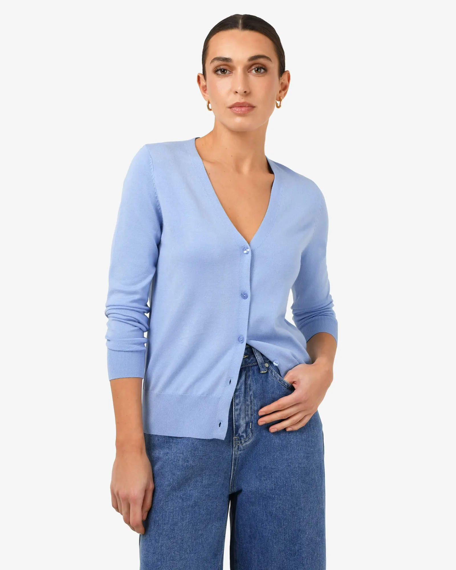Forcast Nicolette V-neck Knit Cardigan* Long Sleeve Tops|Work Tops