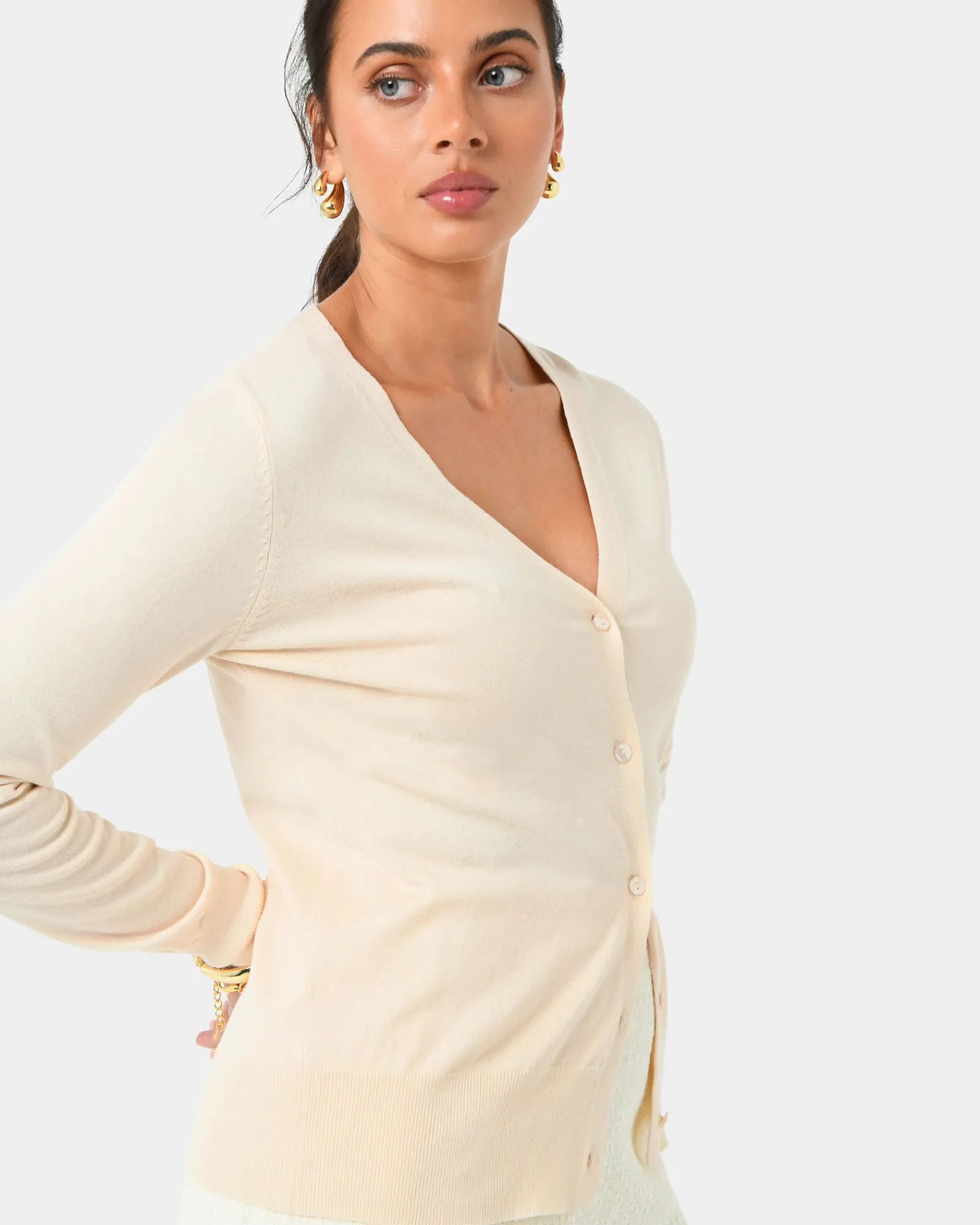 Forcast Nicolette V-neck Knit Cardigan* T-Shirts & Tops|Long Sleeve Tops