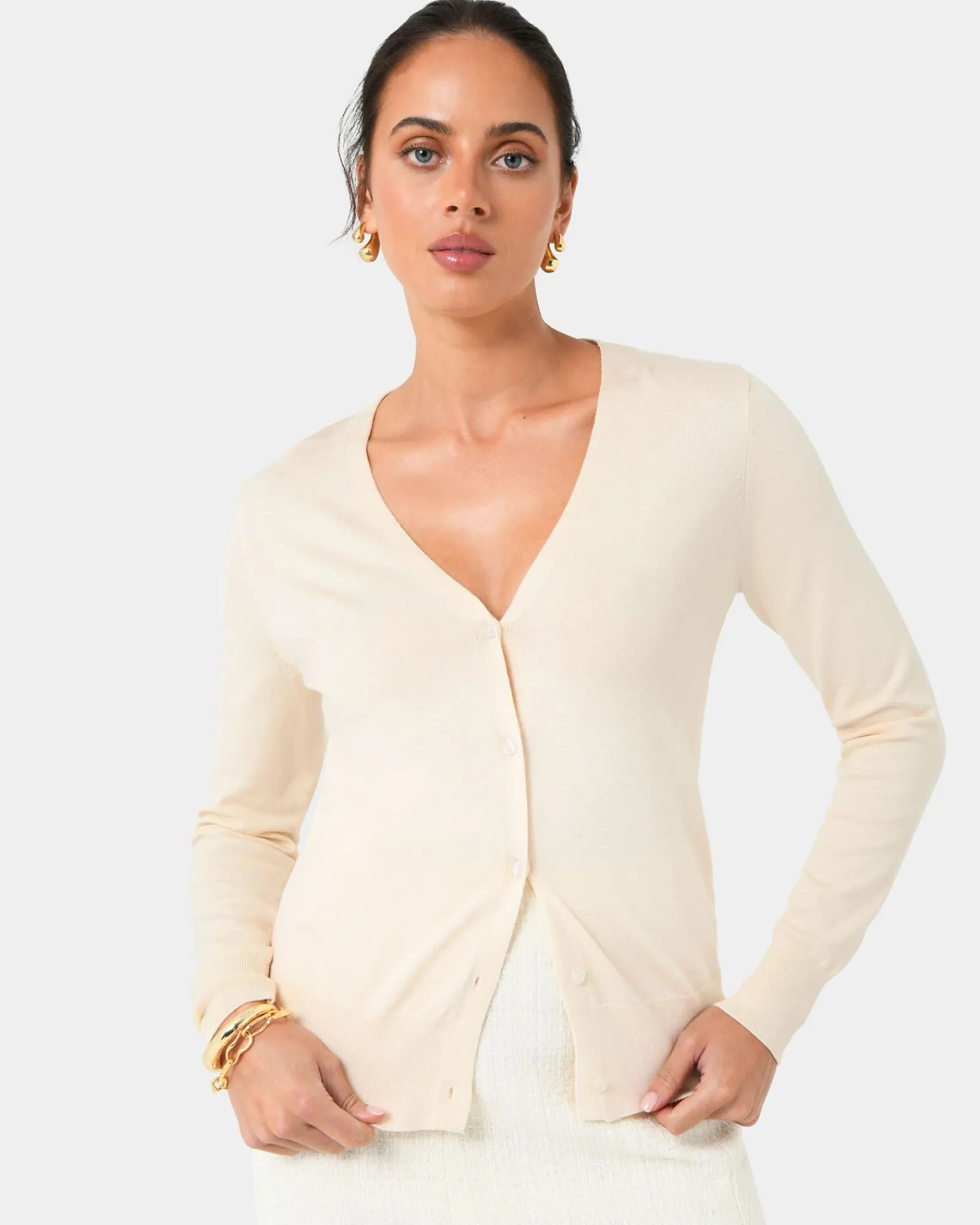 Forcast Nicolette V-neck Knit Cardigan* T-Shirts & Tops|Long Sleeve Tops