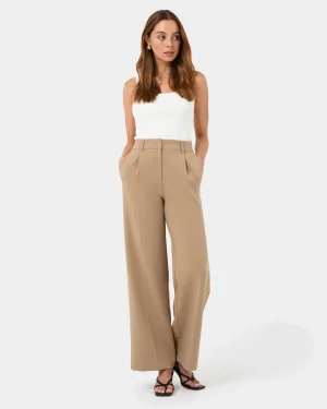 Forcast Nikki Tailored Elastic Pants* High-Waisted Pants|Wide-Leg Pants