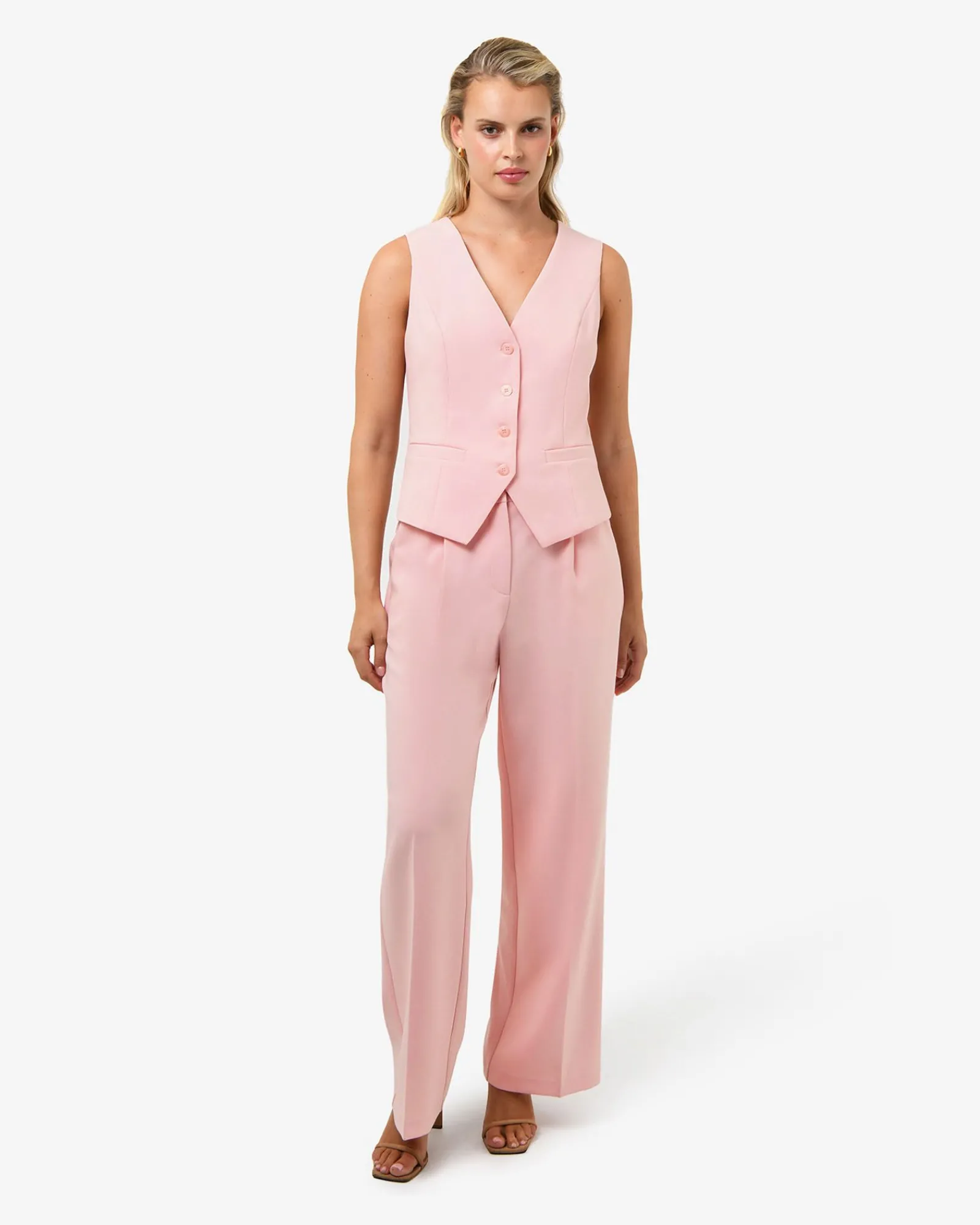 Forcast Nikki Tailored Pants* High-Waisted Pants|Straight Leg Pants