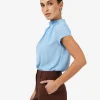 Forcast Olivia Pleated High Neck Top* T-Shirts & Tops|Work Tops