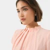 Forcast Olivia Pleated High Neck Top* T-Shirts & Tops|Work Tops