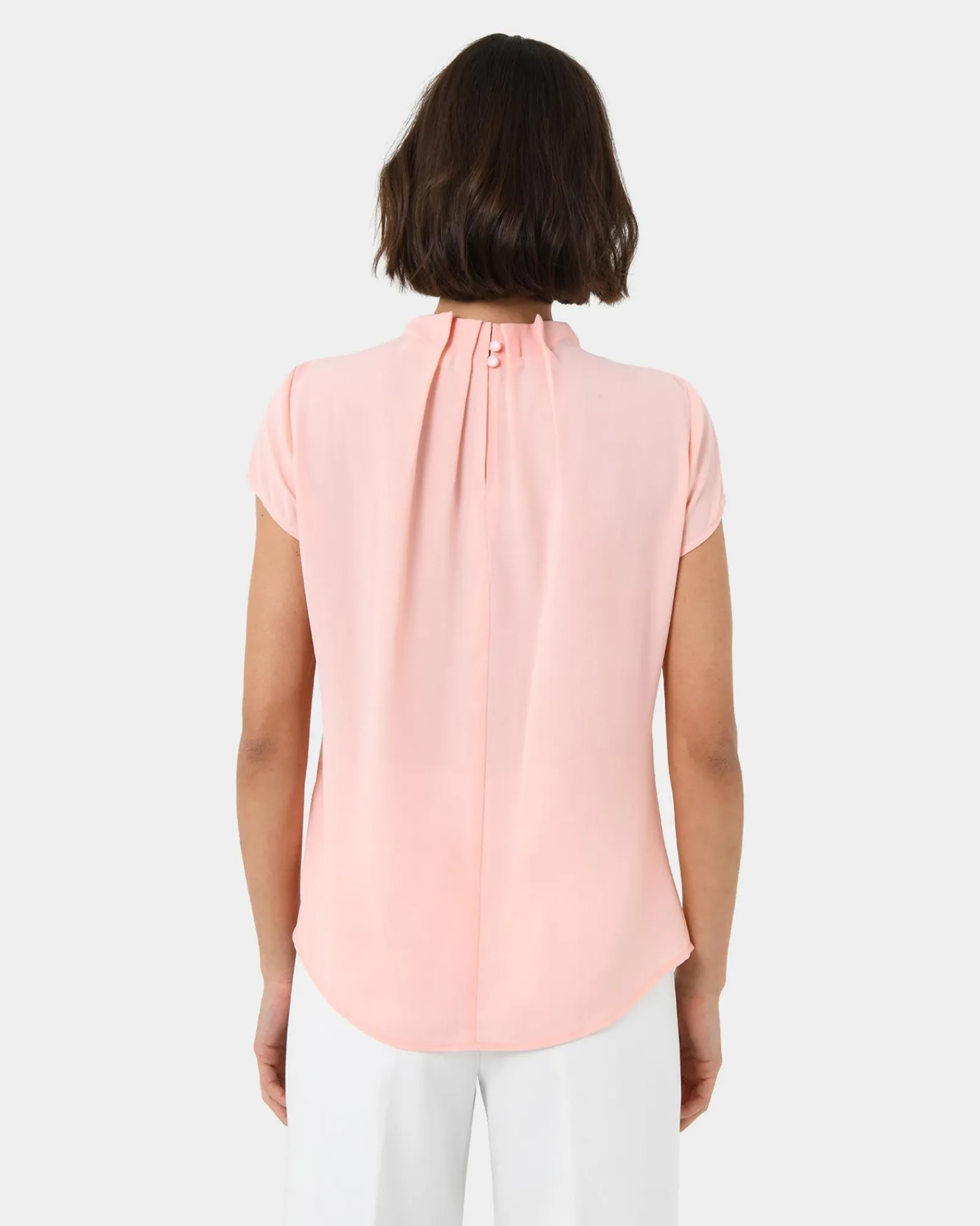 Forcast Olivia Pleated High Neck Top* T-Shirts & Tops|Work Tops