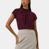 Forcast Olivia Pleated High Neck Top* T-Shirts & Tops|Work Tops