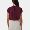 Forcast Olivia Pleated High Neck Top* T-Shirts & Tops|Work Tops