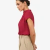Forcast Olivia Pleated High Neck Top* T-Shirts & Tops|Work Tops