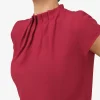 Forcast Olivia Pleated High Neck Top* T-Shirts & Tops|Work Tops