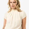 Forcast Olivia Pleated High Neck Top* T-Shirts & Tops|Work Tops