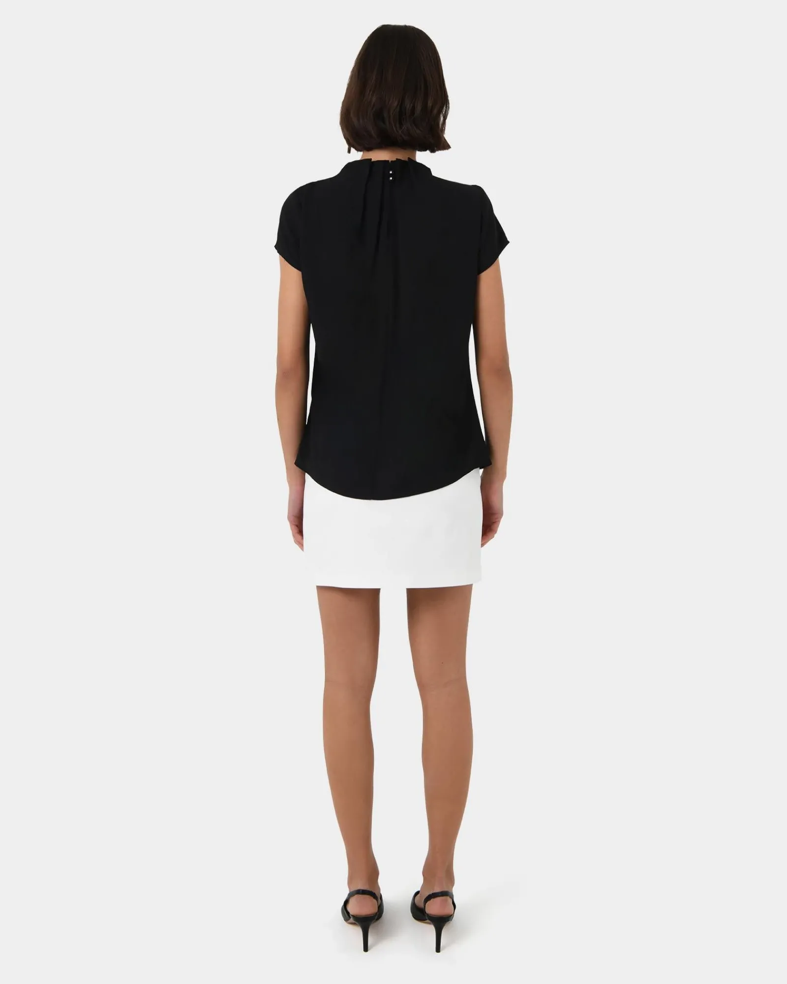 Forcast Olivia Pleated High Neck Top* T-Shirts & Tops|Work Tops