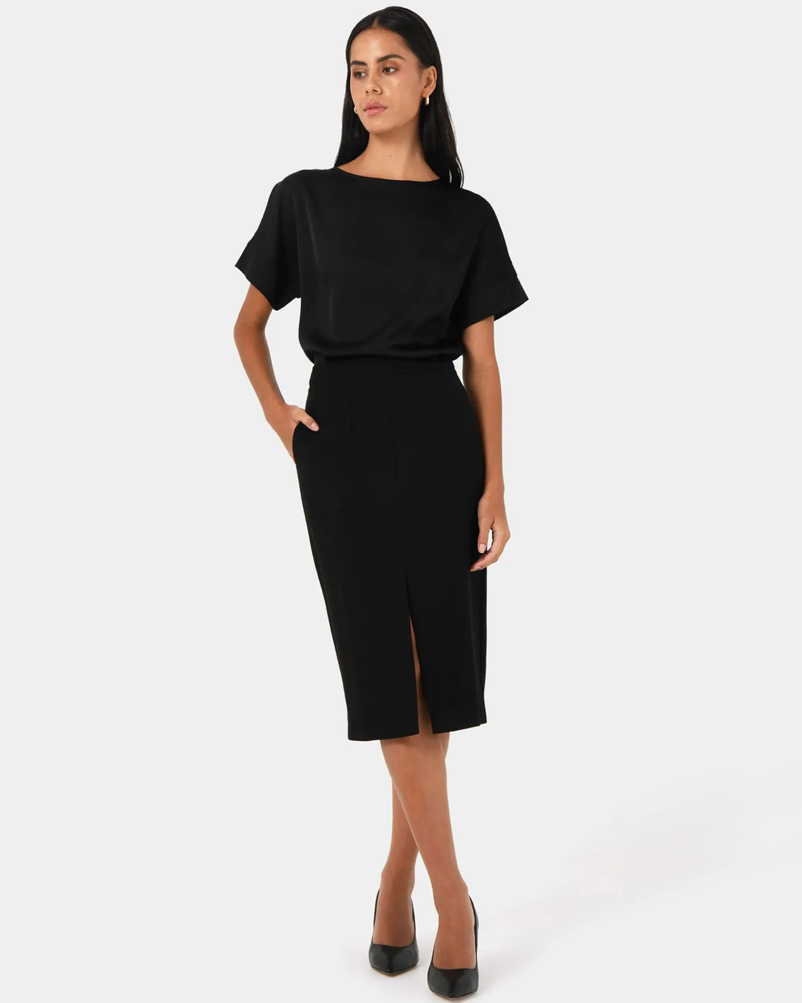 Forcast Orlanda Front Slit Skirt* Midi & Maxi Skirts|Work Skirts