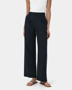 Forcast Perry Linen Tailored Pants* High-Waisted Pants|Straight Leg Pants
