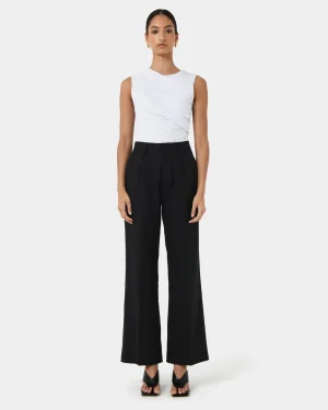 Forcast Perry Linen Tailored Pants* High-Waisted Pants|Straight Leg Pants