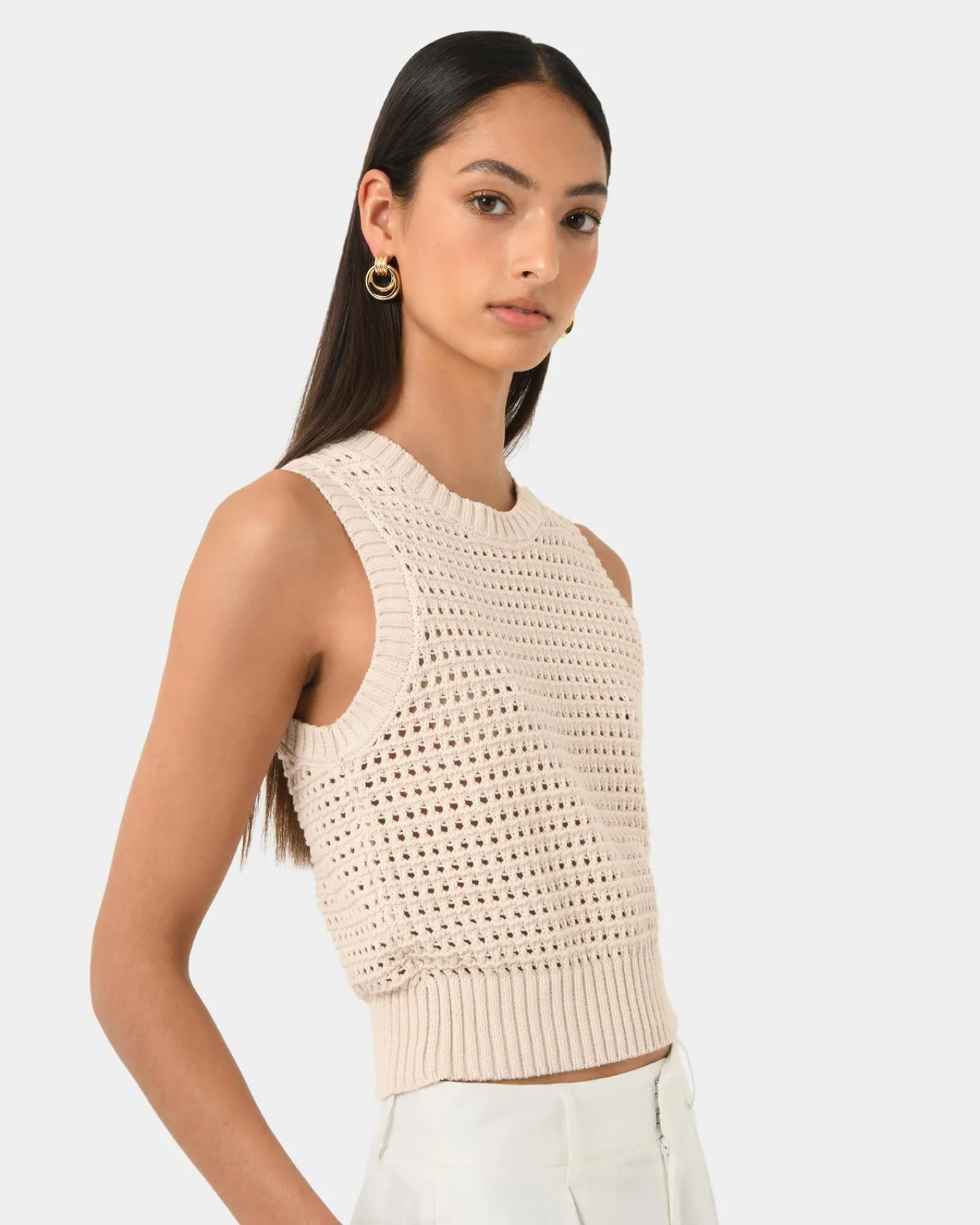 Forcast Quinta Open Knit Top* T-Shirts & Tops|Work Tops
