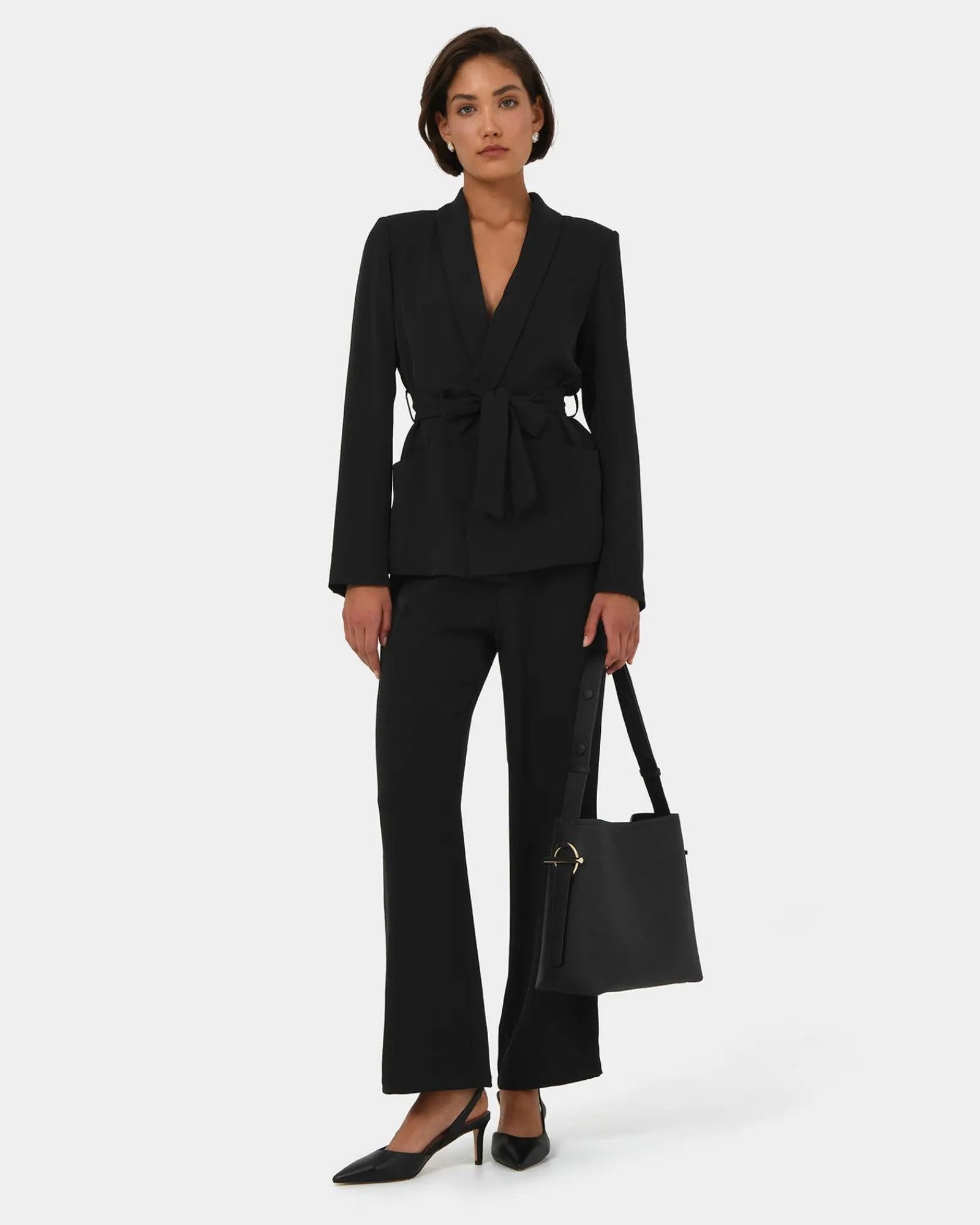 Forcast Rain Elastic Waist Pants* High-Waisted Pants|Straight Leg Pants