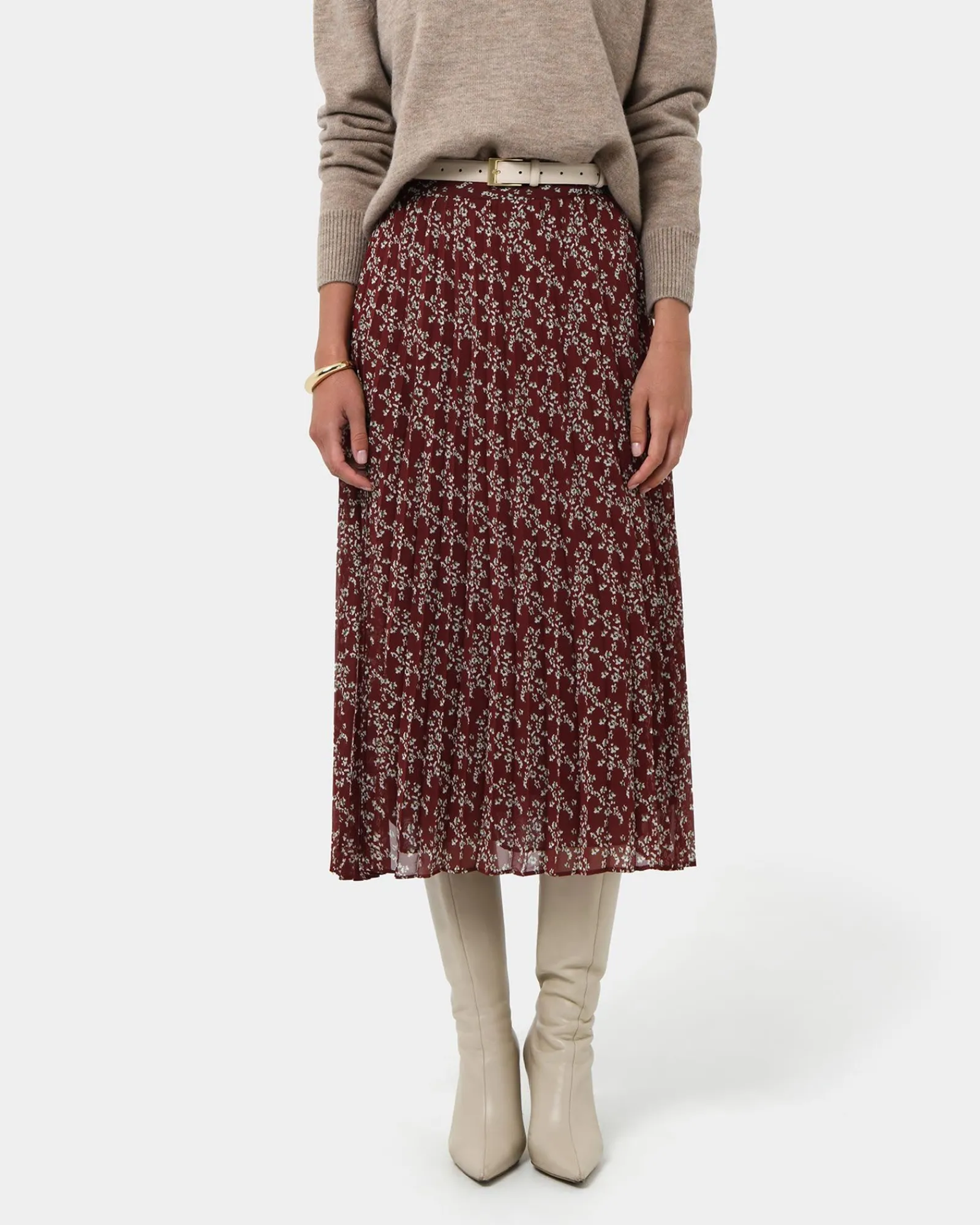 Forcast Rema Floral Pleated Skirt* Midi & Maxi Skirts|Work Skirts