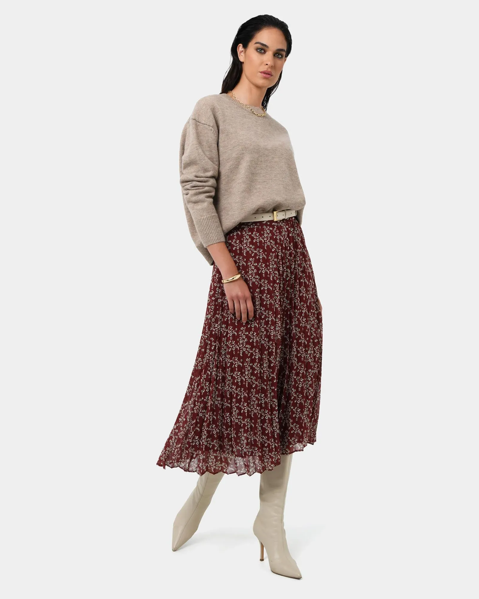 Forcast Rema Floral Pleated Skirt* Midi & Maxi Skirts|Work Skirts