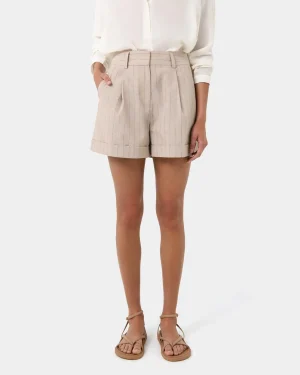 Forcast Ria Stripe Cotton Shorts* Work Pants|Shorts