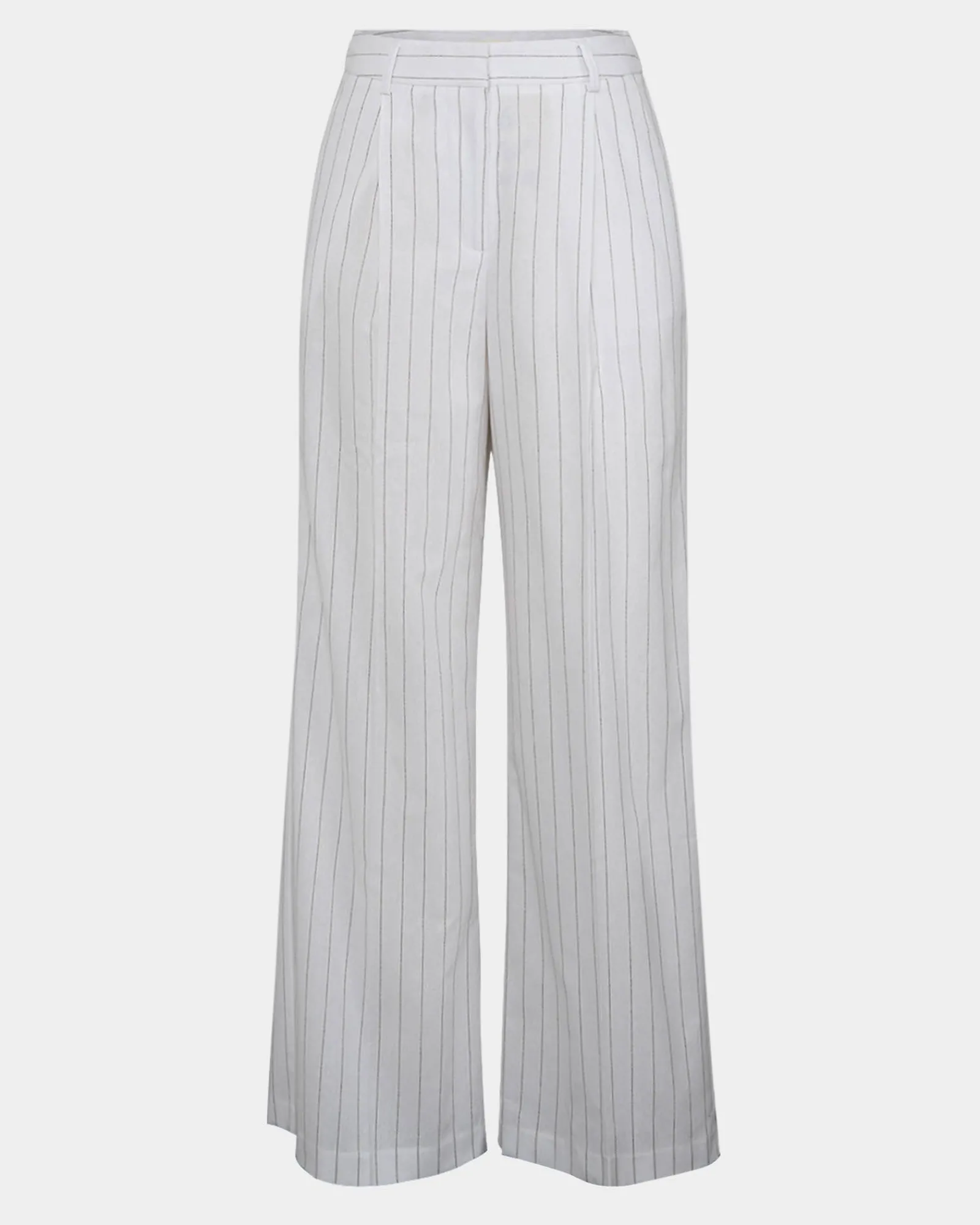 Forcast Ria Stripe Cotton Blend Pants* High-Waisted Pants|Straight Leg Pants
