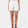 Forcast Ria Stripe Cotton Shorts* High-Waisted Pants|Work Pants