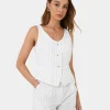 Forcast Ria Stripe Cotton Blend Vest* Work Tops|Conscious