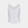 Forcast Ria Stripe Cotton Blend Vest* Work Tops|Conscious